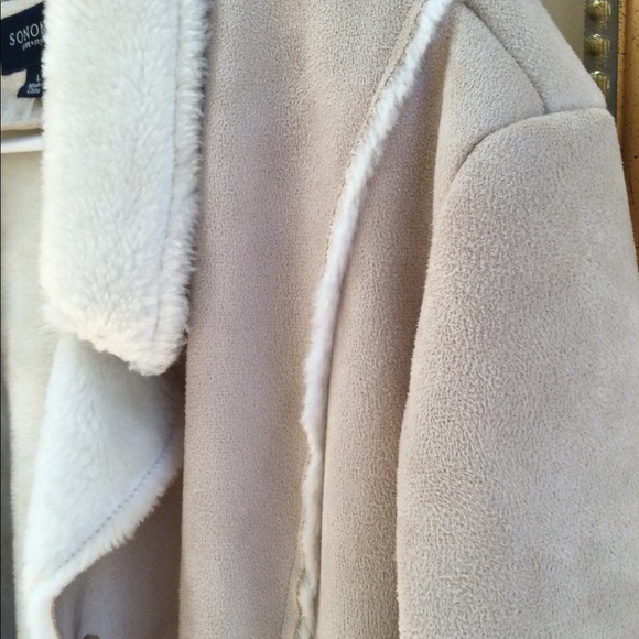 Cream Sonoma suede fleece coat size large - Picture 7 of 8